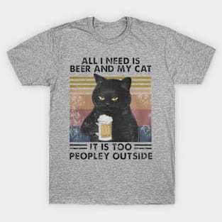 All i need is beer and my cat || Vintage T-Shirt